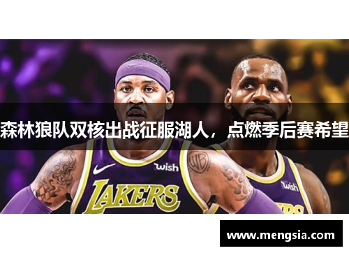 森林狼队双核出战征服湖人，点燃季后赛希望